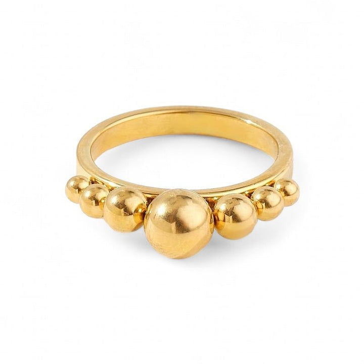 Een gouden ring met popcornmotief.   Popcorn ring. Gemaakt van Gerecycleerd goud. Anti-vernietiging. Perfect cadeau.