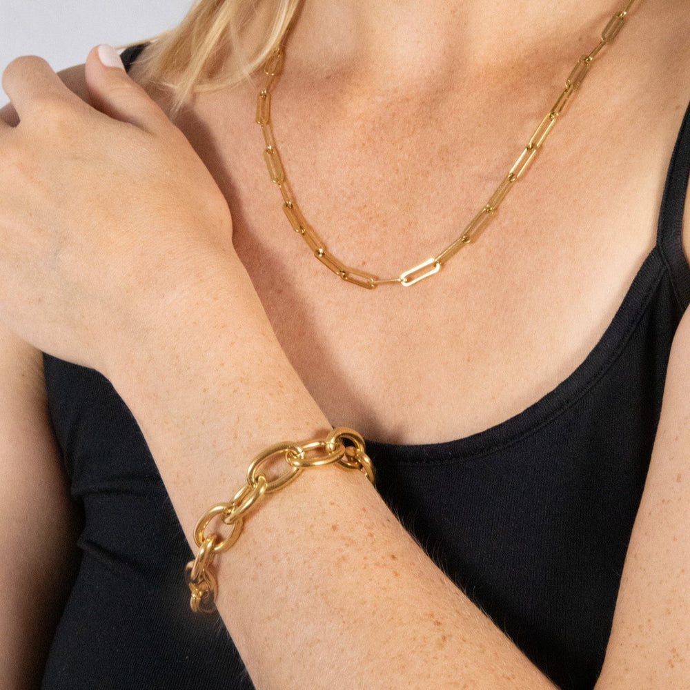 Cuban bracelet in gold.  Especially designed in recycled gold for small wrists.